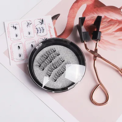 DEBATLOG Dual Magnetic Eyelashes, 3 Ultra Thin Magnets, No Eyeliner Needed and Glue-free, Natural False Lashes with Applicator