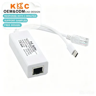 PoE Splitter USB C 5V 2.4A IEEE 802.3af 10/100Mbps RJ45 to Type C Adapter for IP Camera Raspberry Pi Plug Play