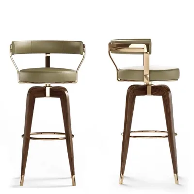 Light Luxury Bar Stool Solid-Wood Bar Chairs Household Rotating High Chair Bar Stool