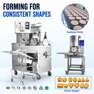 Meat Ball Press Machine [100mm 130mm 150mm] Mould Automatic Motor Meat Burger Forming Machine for Commercial Use SUS304