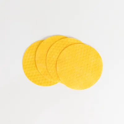 Yellow Pearl Pattern Moisture Non-Woven Cotton Toner Pad & Mask Sheets Round Pads for Hygiene & Comfort Cotton Pad