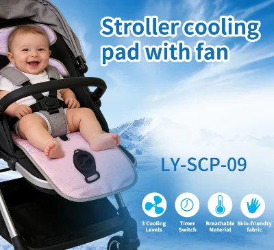 Stroller Cooling Pad with Fan Silent USB Airflow Mat, Breathable 3D Mesh,for Strollers, Car Seats & High Chairs