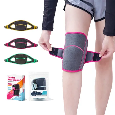 Custom Reusable Gel Cold Compression Sleeve Solid Gel Ice Wrap for Kneecap Flexible Slip-On Cooling Wrap With Velcro for Workout