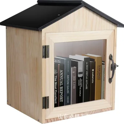 Wooden Outdoor Mailbox for DIY Books Picture Books Storage Boxes Email Display Exchange Boxes Acrylic Storage Wooden Boxes