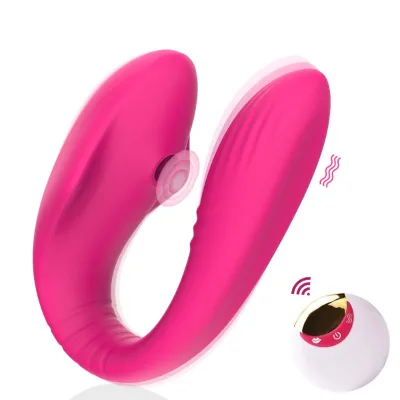 Remote Control Couple Toys Adult Female Clitoral Sucking U Shape Vibrator Sex Toys