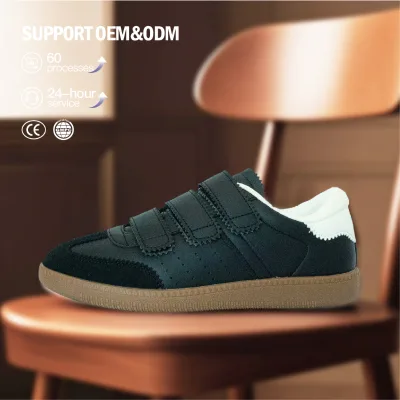 Custom Black Leather Design Women Suede Shoes Top Quality Trending Sneakers Men Flat Shoes Walking Shoes