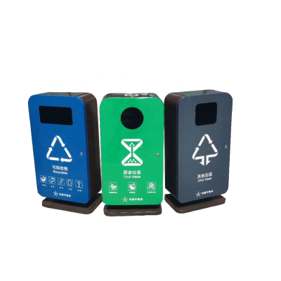 China Manufacturer Custom Combinable Stainless Steel Outdoor Waste Bins