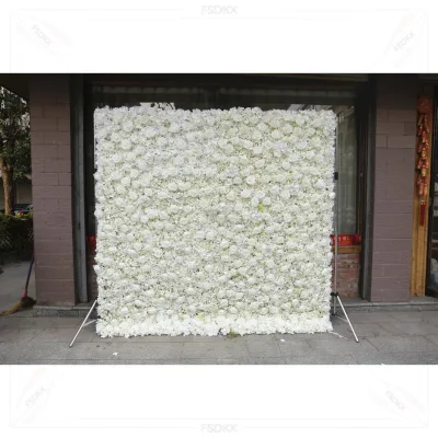 Shoot Flowers 3 Pieces Artical Wedding White Flowers Curtain Background for Background