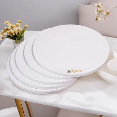 Custom Logo White Wedding Corrugated 11 Inch Cake Board 12mm Cake Board Round