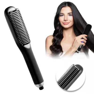 2 in 1 Rechargeable Usb Electric Professional Negative Ion Cordless Wireless Mini Portable Electric Hot Hair Straightener Comb