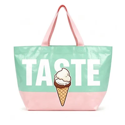 Matte Laminated PP Woven Storage Sack with Padded Shoulder Strap Custom Silk Screen Logo Print