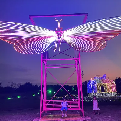 Butterfly Swing Interactive LED Swing Outdoor Large Amusement Equipment Led Light Rocking Chair
