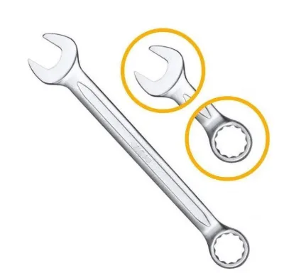 6mm Mirror Polished Chrome Vanadium Steel Open End & Ring End Hand Repair Tool Combination Spanner