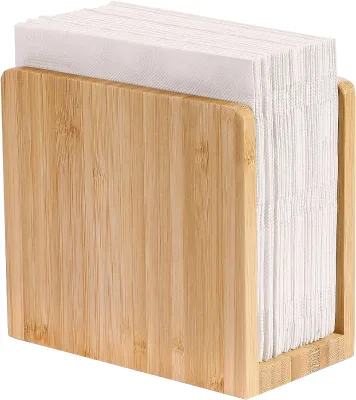 Wholesale Bamboo Napkin Holder for Table,Tabletop Freestanding Tissue Dispenser,Wooden Napkin Holder Dispenser Stand for Kitchen