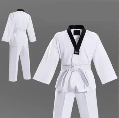 High Quality Lightweight Cotton Taekwondo Dobok Training Uniform for Adults Kids Students Martial Arts Equipment