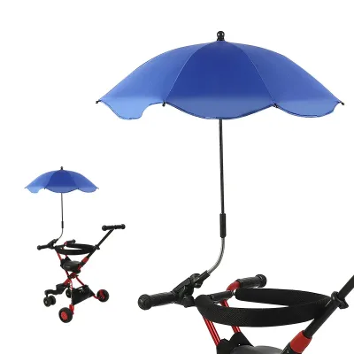 2023 Custom Summer Waterproof Baby Stroller Clamp Sun Umbrella Small Size Manual Control Classic Design for Kids' Car Ride