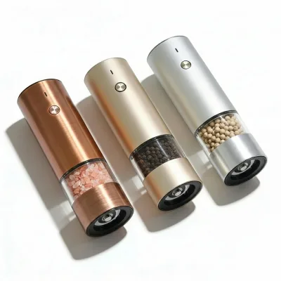 Luxury Efficient Mini Pepper Mill Grinder rainbow Electric Automatic Salt Mill with Ceramic Grinding Core for Outdoor & Home