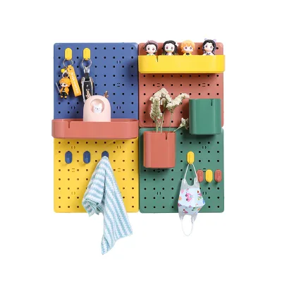 Plastic Pegboard Combination Kit Pegboard Shelves with Hooks Wall Mount Display Pegboard