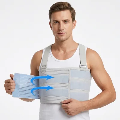 Unisex Thoracic Rib Breathable Adjustable Compression Support Elastic Chest Protector Medical Rehabilitation Compression Wrap
