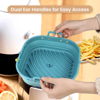 Silicone air Fryer Liners with Silicone Tongs,air Fryer Silicone Liners Bundle,oem Silicone air Fryer Liner