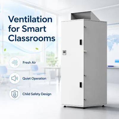 93% High Efficiency ERV Vertical MVHR Smart Humidity Control Silent EC Fan for Recuperator Flexible Hotel Office Fresh for