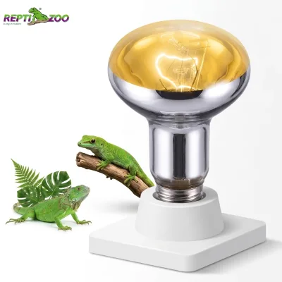REPTIZOO 100W UVA/UVB Self-Ballasted Glass Lamp Eco-Friendly Durable Super Sun Dulb for Reptiles Turtles Snakes Lizards