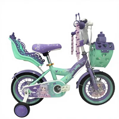 Steel Princess Girls 20 Inch Kids Bicycle with Basket Single Speed Training Wheels
