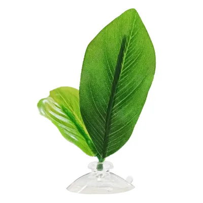 Wholesale Fish Tank Accessories Aquarium Bed Hammock Simulating Leaf Fish Spawning Grounds Breeding Pad Decor With Sucker Cup