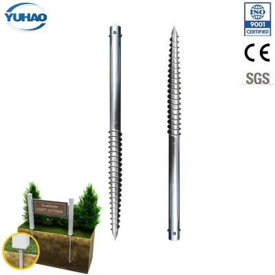 1300mm Q235B Steel EN1090 EXC2 85m Hot Dipped Galvanized Helical Screw Piles 15 Years Service Life for Street Lamp/ Road Sign