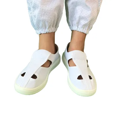Unisex Washing PU Sole White Four-Hole Canvas Cleanroom Working ESD Ati-static Shoes