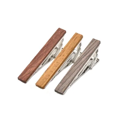 Custom Personalised Wooden High-end Tie Clip Engraved LOGO Tie Clip Wood Tie Clip for Wedding Birthday Fathers Day