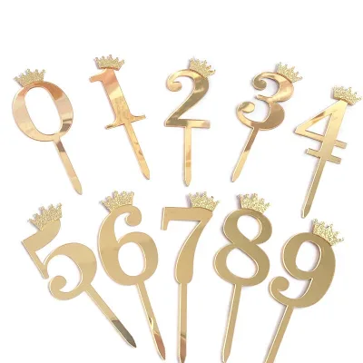 Acrylic Gold & Silver 0-9 Reusable Numbers for Graduation Happy Birthday Party or Wedding Happy Birthday Decoration Idea