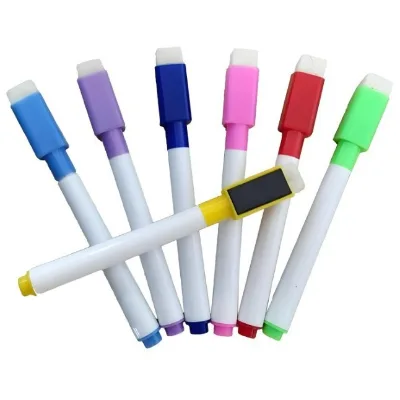 Magnetic Dry Erase Marker with Built-in Eraser Multi Color Mini Pens for Family Fridge Notes