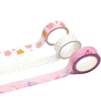 Vintage Flower Shape Washi Tape - Custom Japanese Stationery Decorative Masking Tape Wholesale