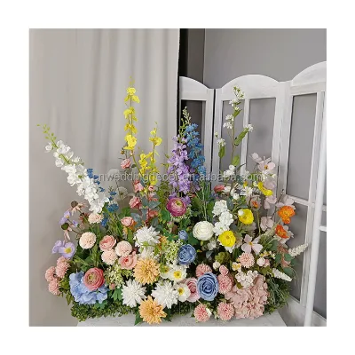 Hot Summer Flower Table Runner Luxury Artificial Flowers Table Spring Flower Runner
