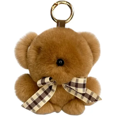 Top Sales Soft Mini Plush Toys Cheap Cute Stuffed Rabbit Fur Plush Bear Keychains for DIY Bouquet Wedding Gifts Toys Accessaries