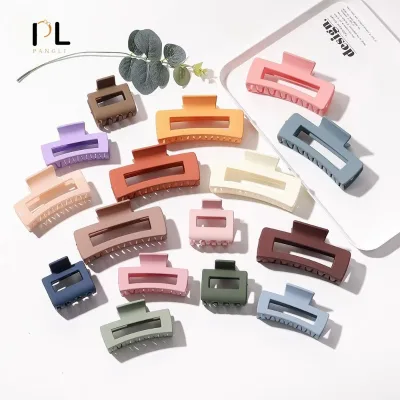 PL Classic Matte Rectangle Shark Hair Clip Strong Grip Non-Slip Plastic Claw for Thick Hair Fashion Wholesale