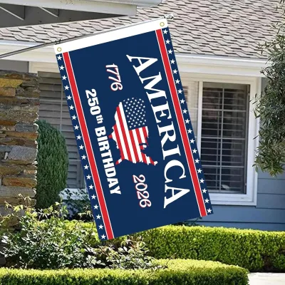 America 250th Anniversary Flag 3x5 Feet USA Map Design 1776-2026 250 Years Birthday Patriotic Decor Outdoor Front Door