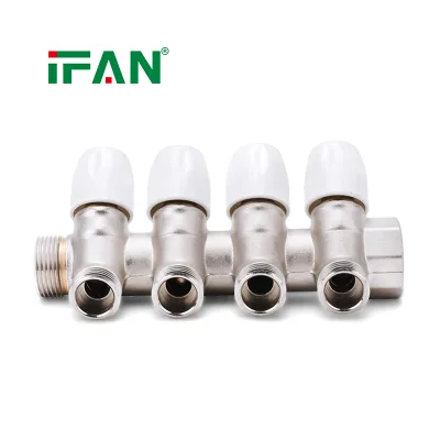 IFAN Factory Customized 2-4 Way PEX Pipe Manifold PEX Tube Brass Fittings Pipe Manifold for Underfloor Heating System