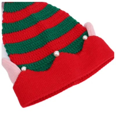 2026 New Christmas Cross-Border Fashionable Bell-Decorated Knitted Santa Claus Cosplay Warm Cozy Hat