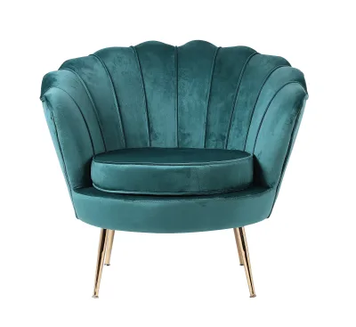2020 New Design Modern Blue High Back Fabric Velvet Armchair