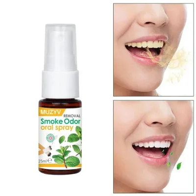 25ml Lemon Mint Tea Tree Oil Oral Spray Breath Freshener for Smokers with Fresh Lemon Peppermint Odor Removal