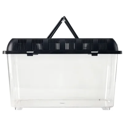 Factory Direct Sales Portable Handheld Plastic Fish Tank Transparent Cutout Design for Turtle Pet Fish and Aquarium Accessories