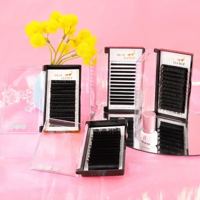 Wholesale DreamFlower PBT Individual Eyelash Extensions 5-25mm for Natural Soft Volume Classic Hybrid Lashes Available
