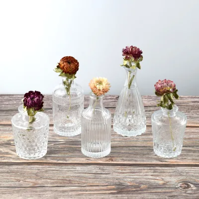 Cute Glass Vases for Centerpieces, Mini Vintage Vase for Rustic Wedding Decorations, Home Table Flower Decor Small Vases
