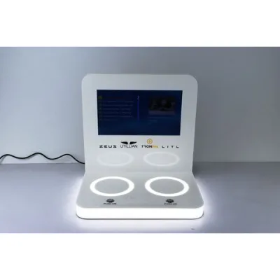 Custom POP acrylic counter LCD screen play display stand retail display stand