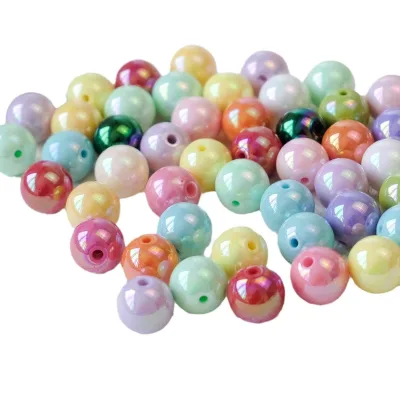 12-16mm UV Color Plated Colorful Round Loose Beads Acrylic Bracelet DIY Jewelry Handmade Accessories