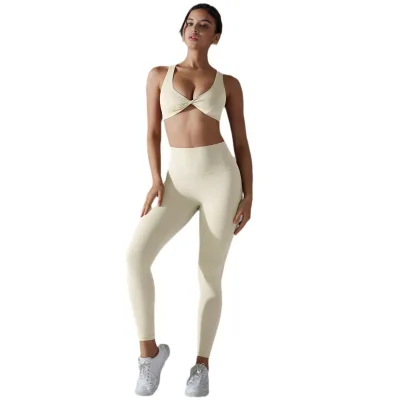 Soft Fabrics Gym Fitness Set High Stretchy Comfortable Leggings Sets for Women Quick Dry Women 2 Piece Yoga Set