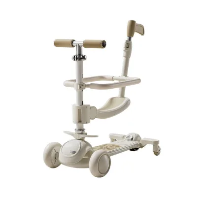 Doublecare Foldable Kids Scooter 8-in-1 with Music Lights Adjustable Height for 3-16 Years Toddler