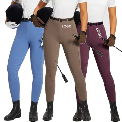 OEM&ODM Non-Slip Silicone Hgih Waist Horse Riding Breeches Equestrian Clothing Riding Pants for Women